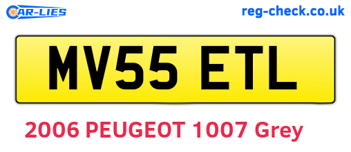 MV55ETL are the vehicle registration plates.