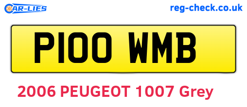P100WMB are the vehicle registration plates.