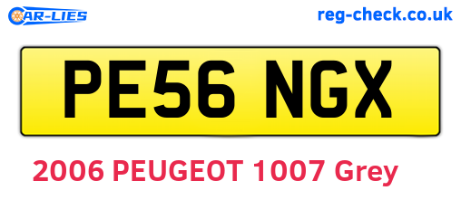 PE56NGX are the vehicle registration plates.