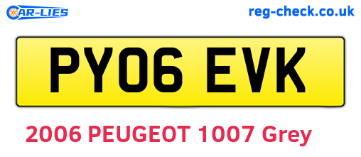 PY06EVK are the vehicle registration plates.
