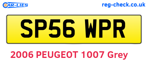 SP56WPR are the vehicle registration plates.