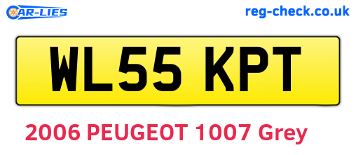 WL55KPT are the vehicle registration plates.