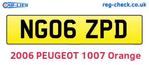 NG06ZPD are the vehicle registration plates.