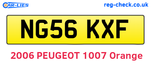NG56KXF are the vehicle registration plates.