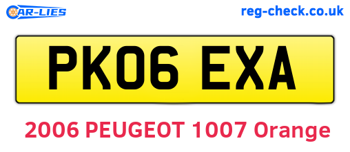 PK06EXA are the vehicle registration plates.