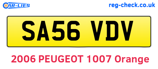 SA56VDV are the vehicle registration plates.