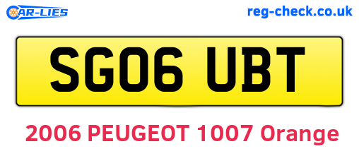 SG06UBT are the vehicle registration plates.