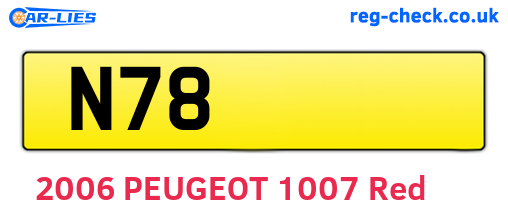 N78 are the vehicle registration plates.