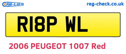 R18PWL are the vehicle registration plates.
