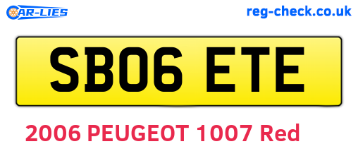 SB06ETE are the vehicle registration plates.