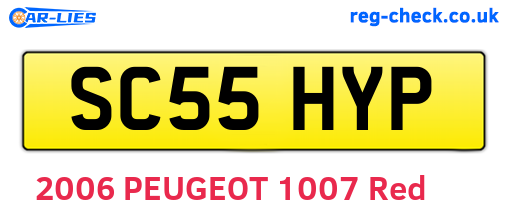 SC55HYP are the vehicle registration plates.