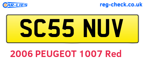 SC55NUV are the vehicle registration plates.