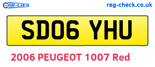 SD06YHU are the vehicle registration plates.