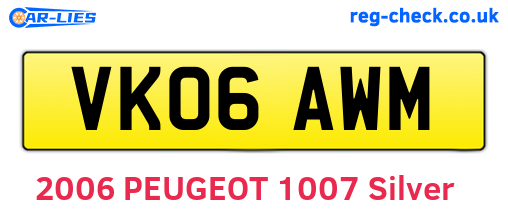 VK06AWM are the vehicle registration plates.