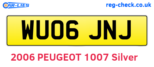 WU06JNJ are the vehicle registration plates.