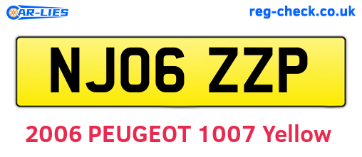 NJ06ZZP are the vehicle registration plates.