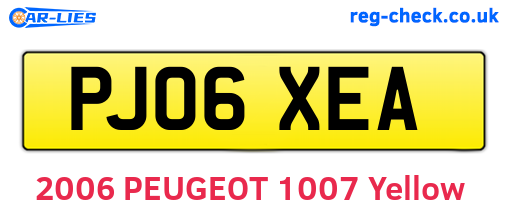 PJ06XEA are the vehicle registration plates.