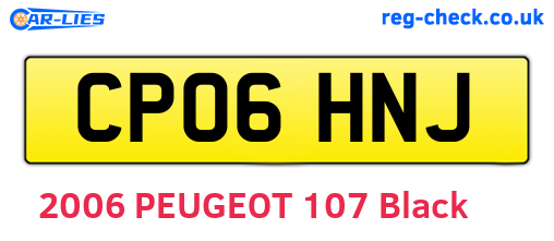 CP06HNJ are the vehicle registration plates.