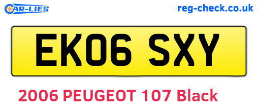 EK06SXY are the vehicle registration plates.