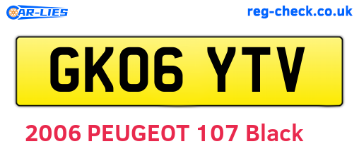 GK06YTV are the vehicle registration plates.