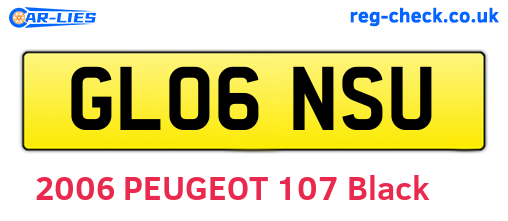 GL06NSU are the vehicle registration plates.