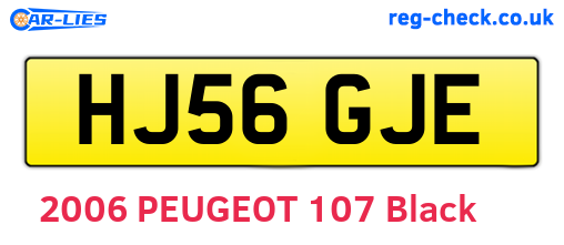 HJ56GJE are the vehicle registration plates.