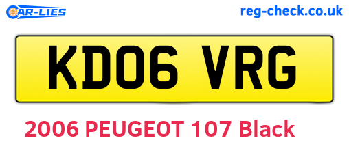 KD06VRG are the vehicle registration plates.
