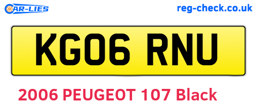 KG06RNU are the vehicle registration plates.