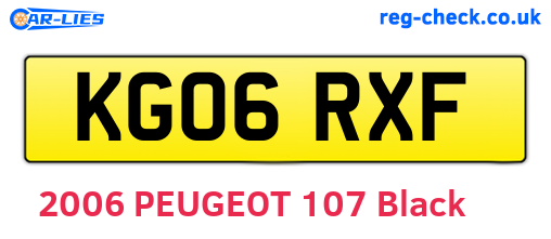 KG06RXF are the vehicle registration plates.