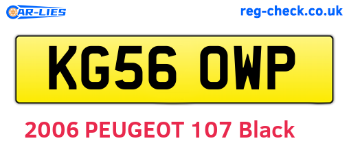 KG56OWP are the vehicle registration plates.