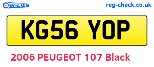KG56YOP are the vehicle registration plates.