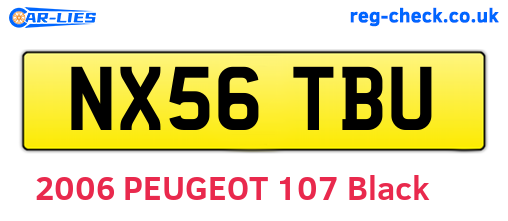 NX56TBU are the vehicle registration plates.