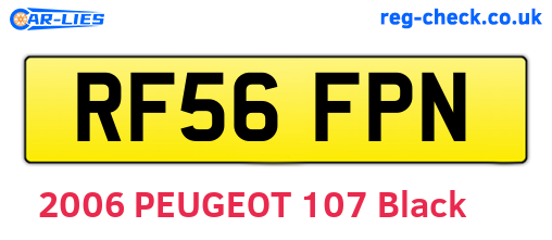 RF56FPN are the vehicle registration plates.