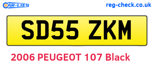 SD55ZKM are the vehicle registration plates.
