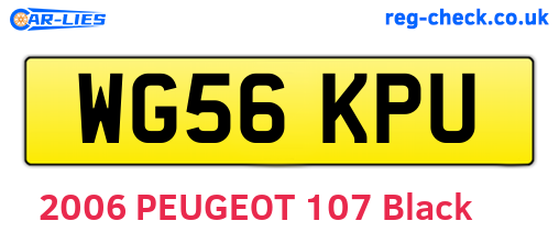 WG56KPU are the vehicle registration plates.