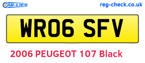 WR06SFV are the vehicle registration plates.