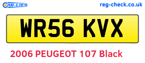 WR56KVX are the vehicle registration plates.