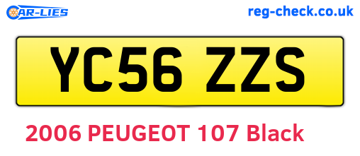 YC56ZZS are the vehicle registration plates.