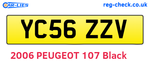 YC56ZZV are the vehicle registration plates.