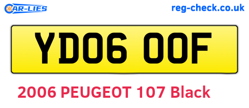 YD06OOF are the vehicle registration plates.