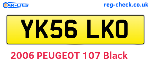 YK56LKO are the vehicle registration plates.