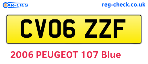 CV06ZZF are the vehicle registration plates.