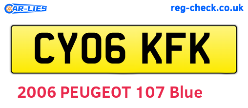 CY06KFK are the vehicle registration plates.