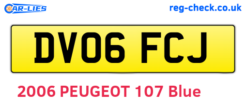 DV06FCJ are the vehicle registration plates.