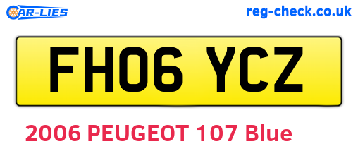 FH06YCZ are the vehicle registration plates.