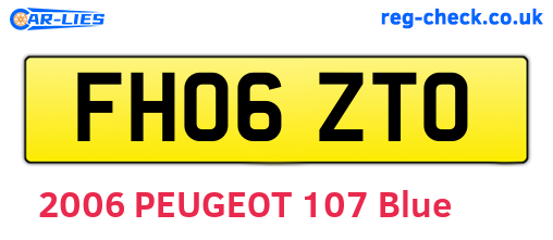 FH06ZTO are the vehicle registration plates.