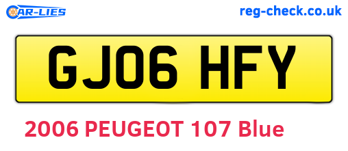 GJ06HFY are the vehicle registration plates.