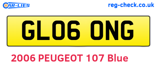 GL06ONG are the vehicle registration plates.
