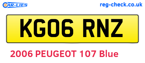 KG06RNZ are the vehicle registration plates.