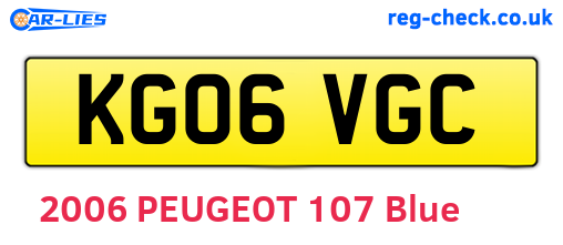 KG06VGC are the vehicle registration plates.